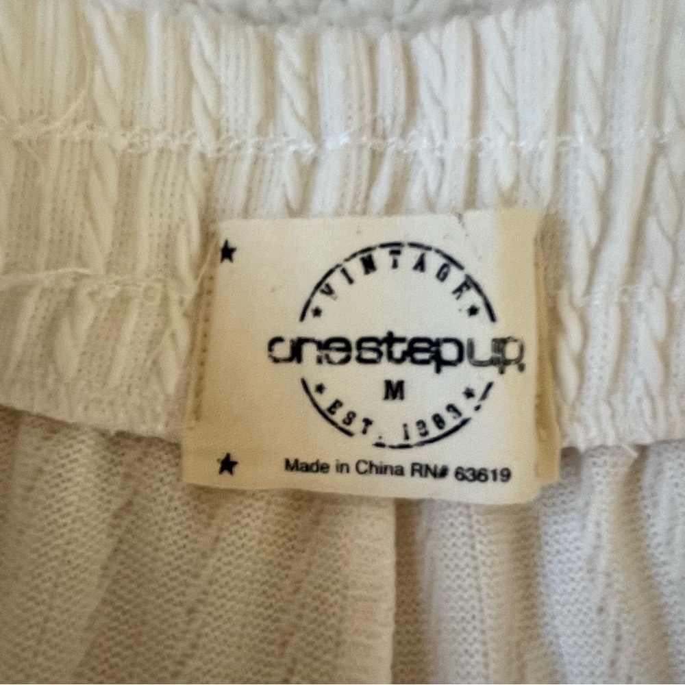 Onestep Up Cream Cable Knit Joggers Cozy Lounge Pants Medium - Picture 4 of 10
